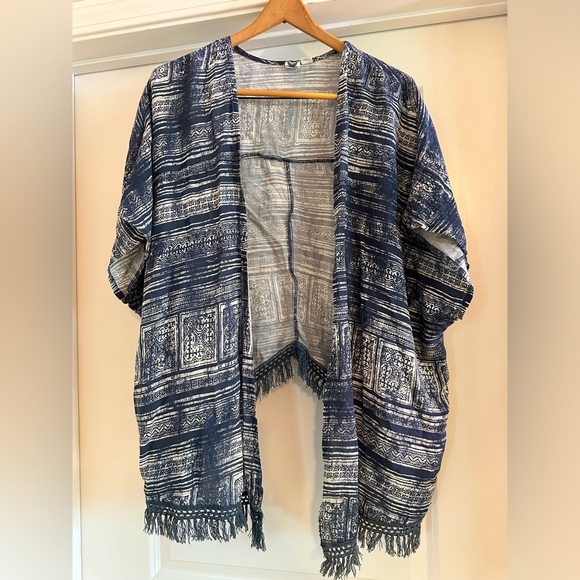 Roxy One Size Open Front Kimono Fringe Cardigan - Picture 5 of 7